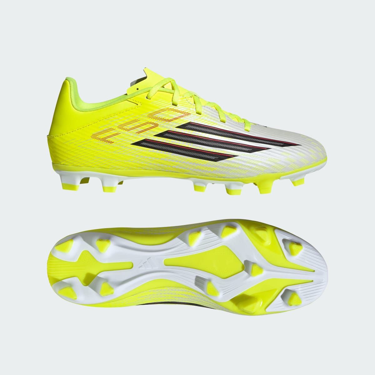 ADIDAS F50 CLUB Firm Ground / Multi Ground Football Boots Team Solar Yellow 2/Core Black/Lucid Red