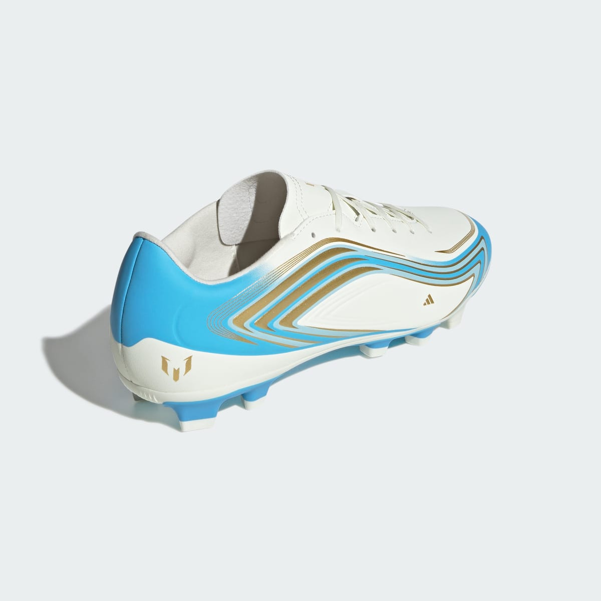 ADIDAS F50 Messi Club Firm Ground / Multi Ground Football Boots Ivory/Semi Blue Burst/Icey Blue