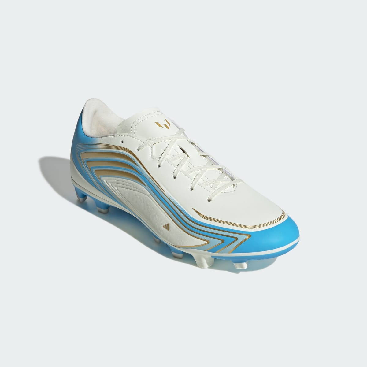 ADIDAS F50 Messi Club Firm Ground / Multi Ground Football Boots Ivory/Semi Blue Burst/Icey Blue