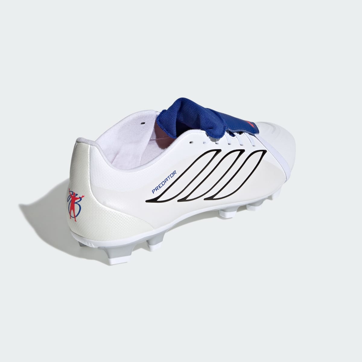 ADIDAS Predator Club Fold-Over Tongue Firm Ground/Multi Ground Football Boots Cloud White/Zero Metalic/Royal Blue