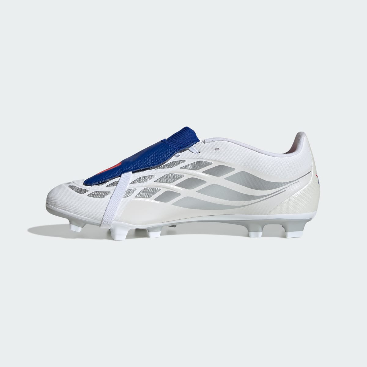 ADIDAS Predator Club Fold-Over Tongue Firm Ground/Multi Ground Football Boots Cloud White/Zero Metalic/Royal Blue