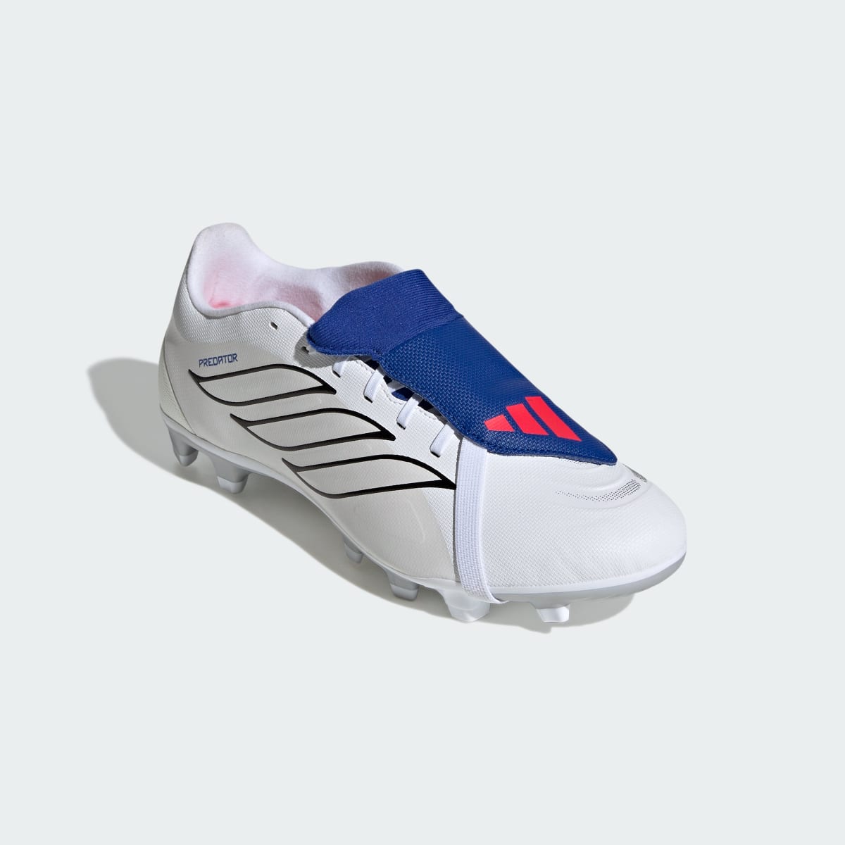 ADIDAS Predator Club Fold-Over Tongue Firm Ground/Multi Ground Football Boots Cloud White/Zero Metalic/Royal Blue