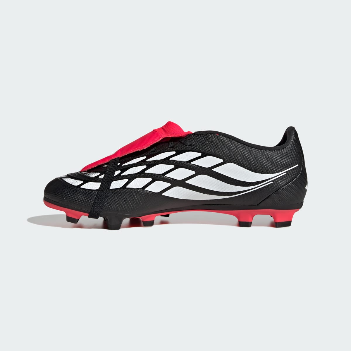 ADIDAS PREDATOR CLUB Fold-Over Tongue Firm Ground/Multi Ground Football Boots Core Black/Cloud White/Lucid Red