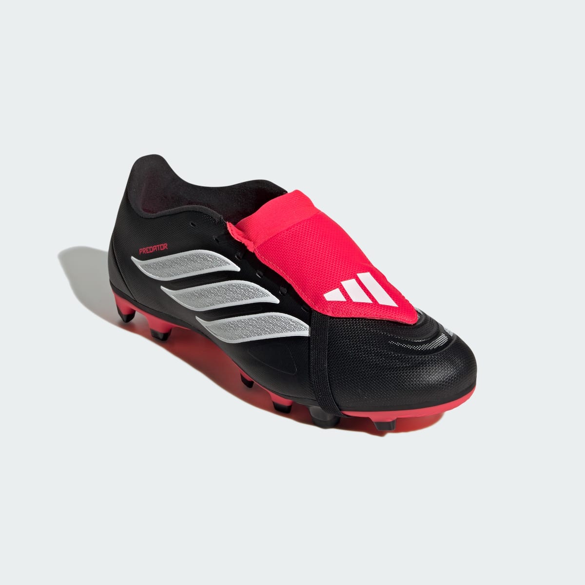 ADIDAS PREDATOR CLUB Fold-Over Tongue Firm Ground/Multi Ground Football Boots Core Black/Cloud White/Lucid Red