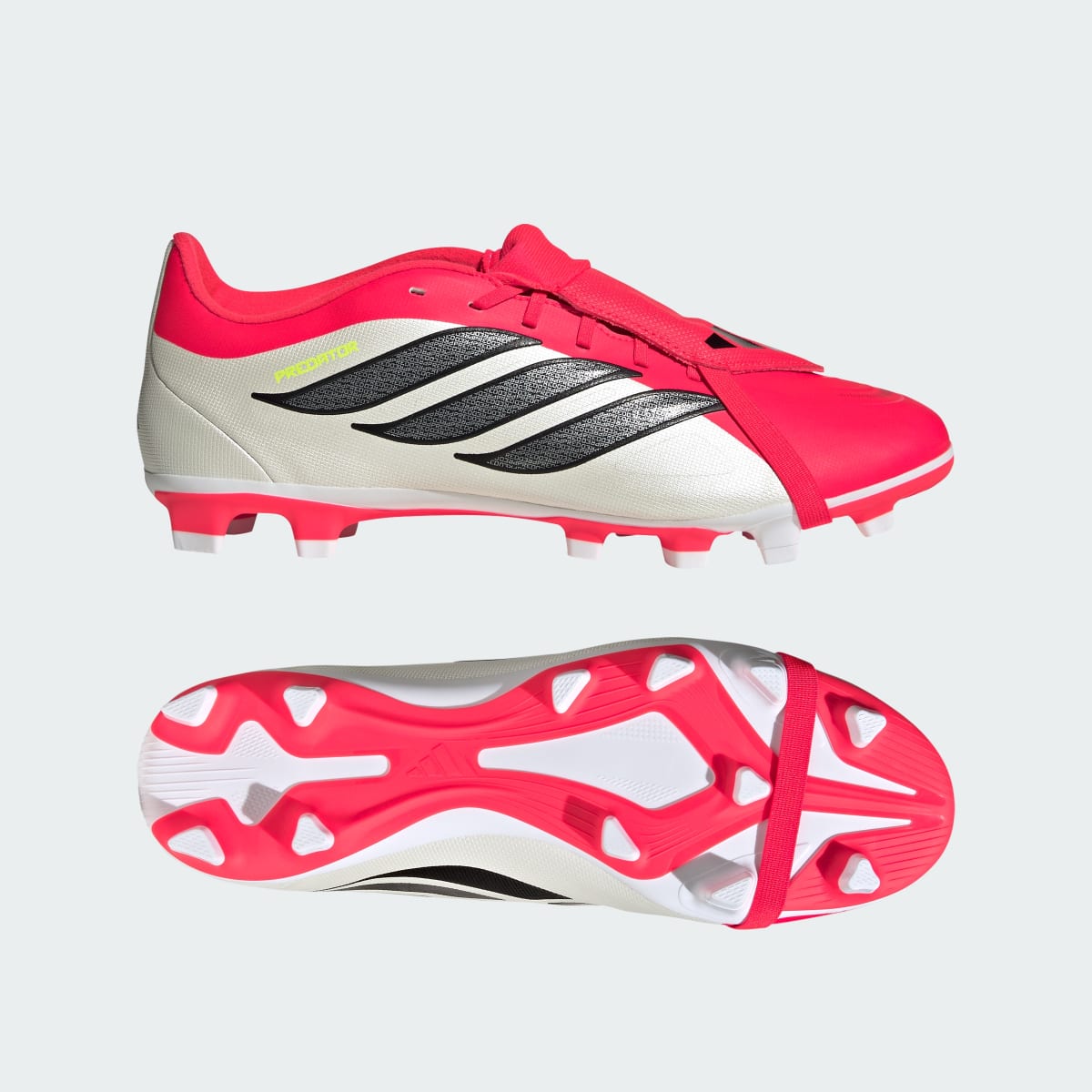 ADIDAS Predator Club Fold-Over Tongue Firm Ground/Multi Ground Football Boots Lucid Red/Core Black/Cloud White