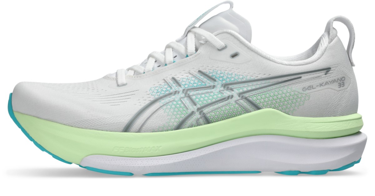 ASICS GEL-KAYANO 33 White/Energy Aqua